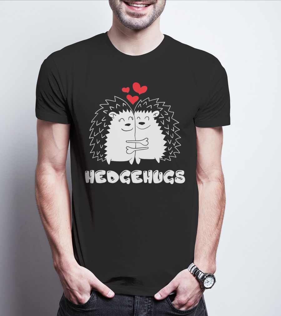 Hedgehugs Hedgehog Hugs Valentine Hearts T-Shirt