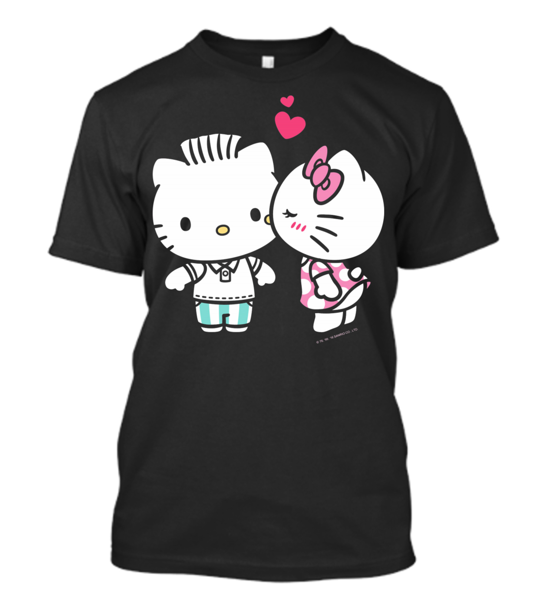 Hello Kitty And Dear Daniel With Hearts And Kiss For Valentine's Day T-Shirt
