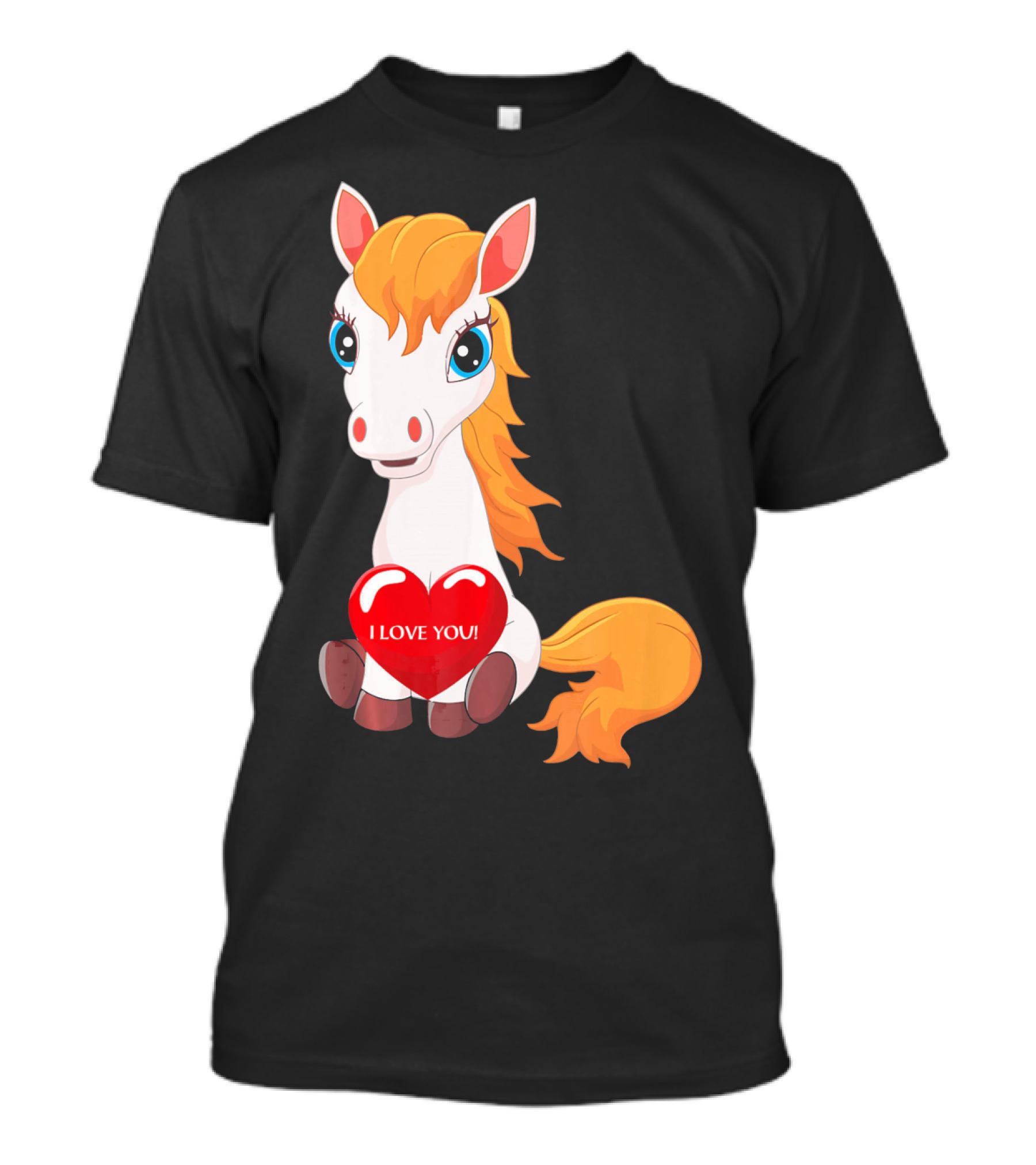 Horse With Heart Saying I Love You Valentine T-Shirt