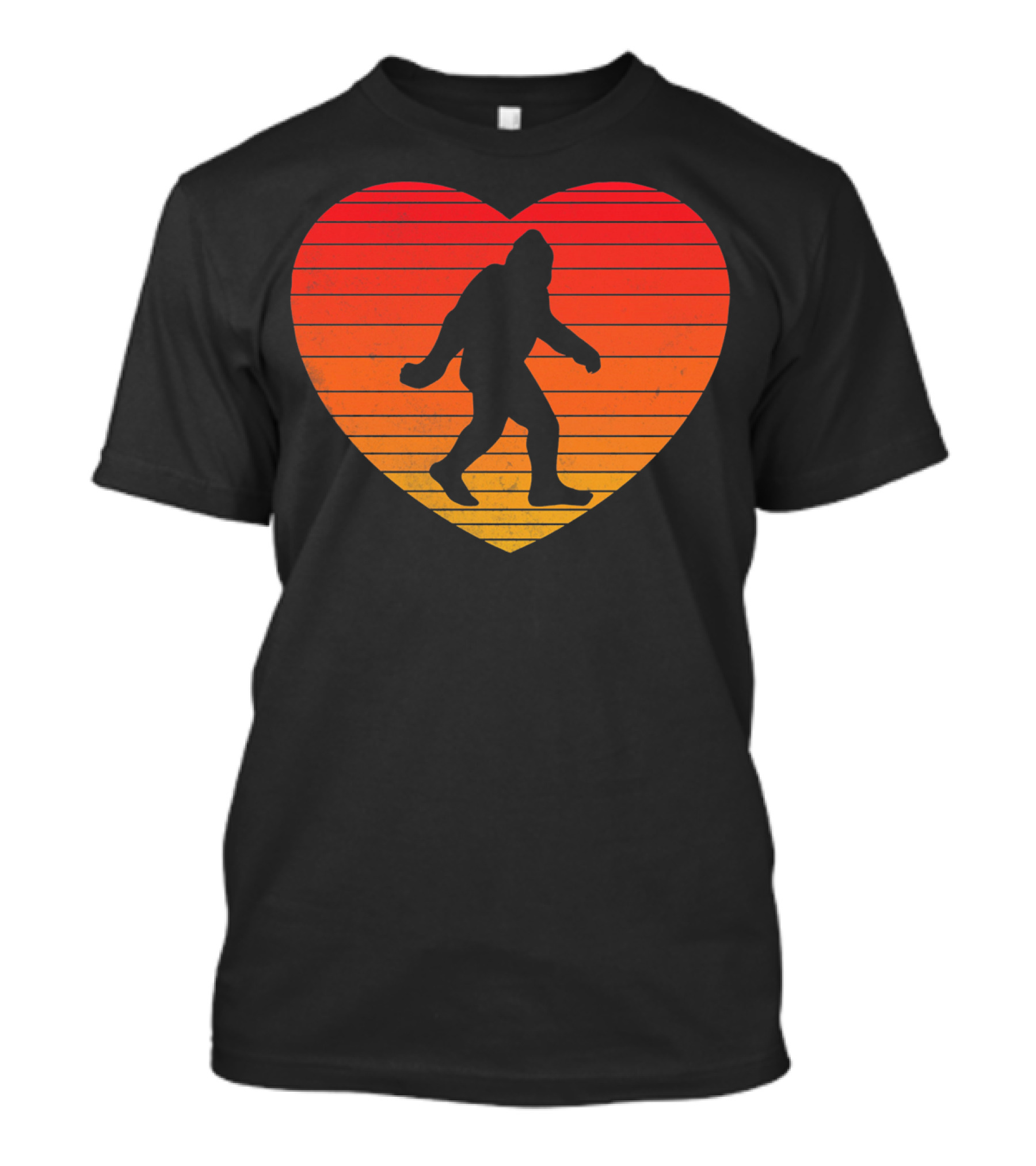 I Heart Bigfoot Sasquatch Funny Valentin Sunset T-Shirt