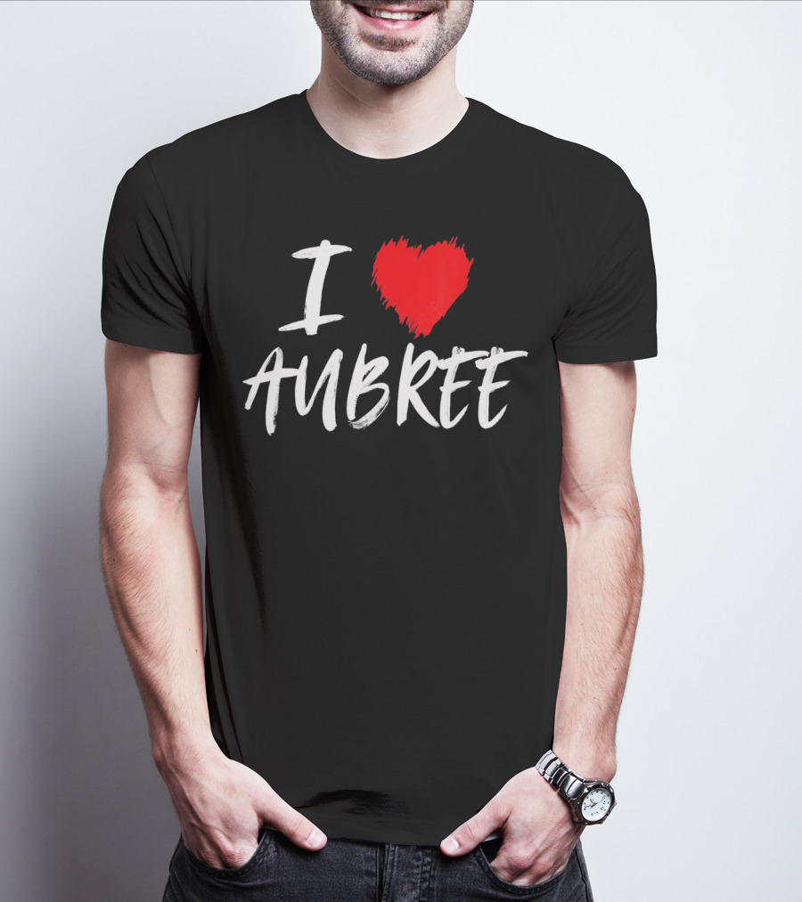 I Heart Aubree Valentine Daughter T-Shirt