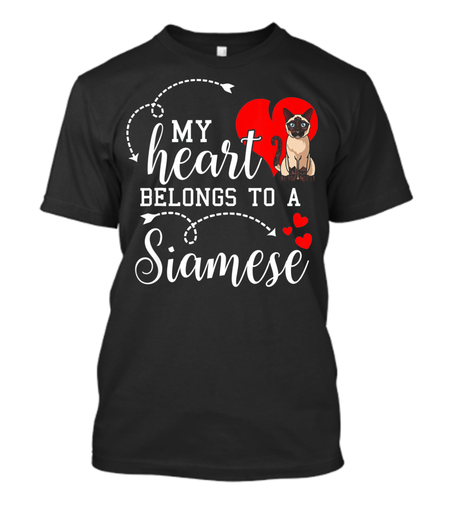 My Heart Belongs To A Siamese Cat Lover Mom With Cute Funny T-Shirt