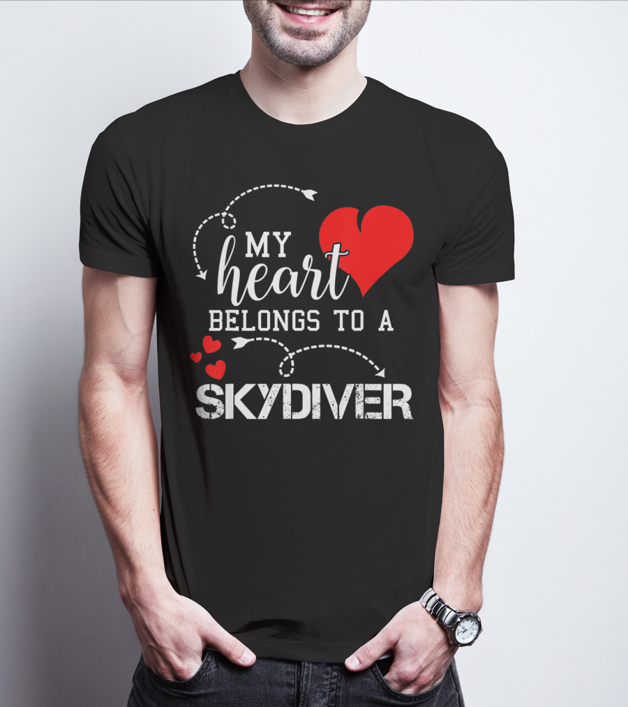 My Heart Belongs To A Skydiver T-Shirt