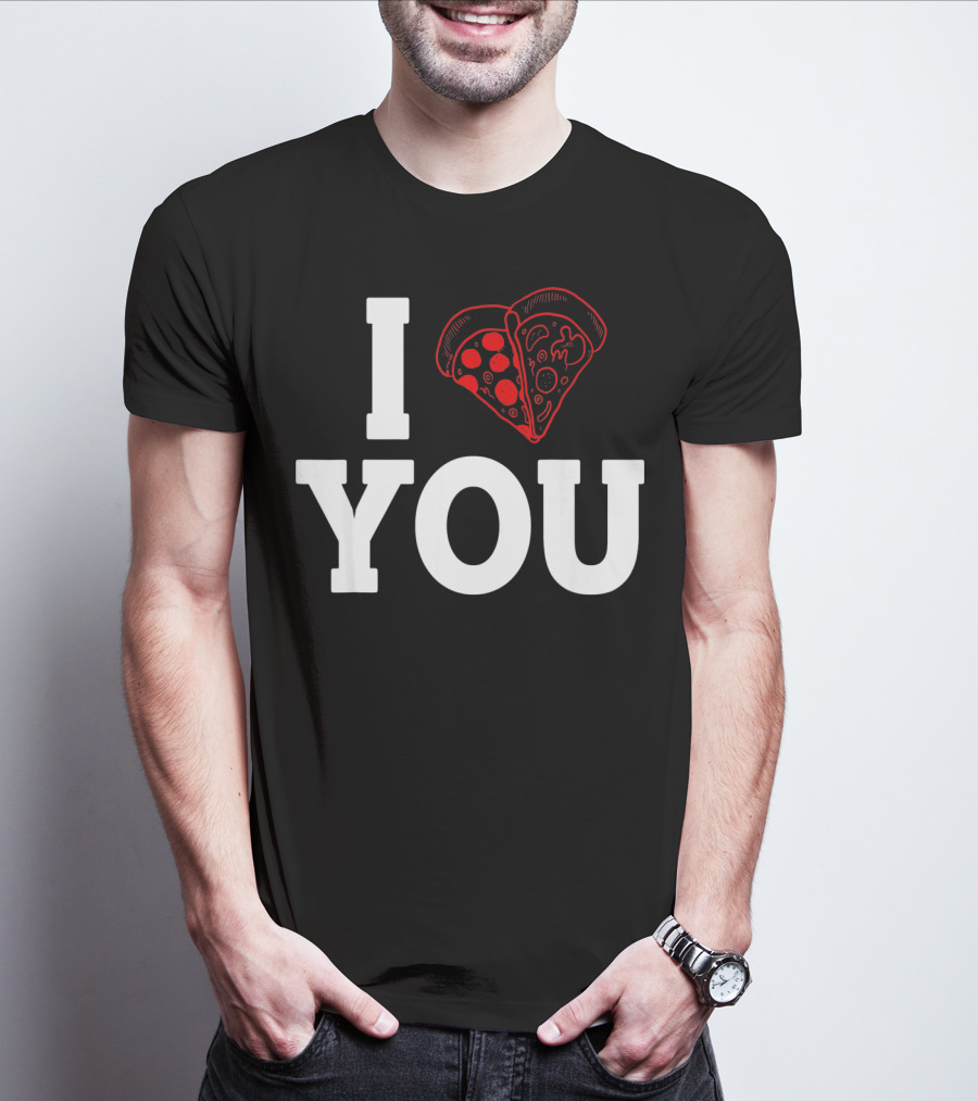 I Love You Pizza Lovers Valentines Day Heart-Shaped Pizza Slices T-Shirt