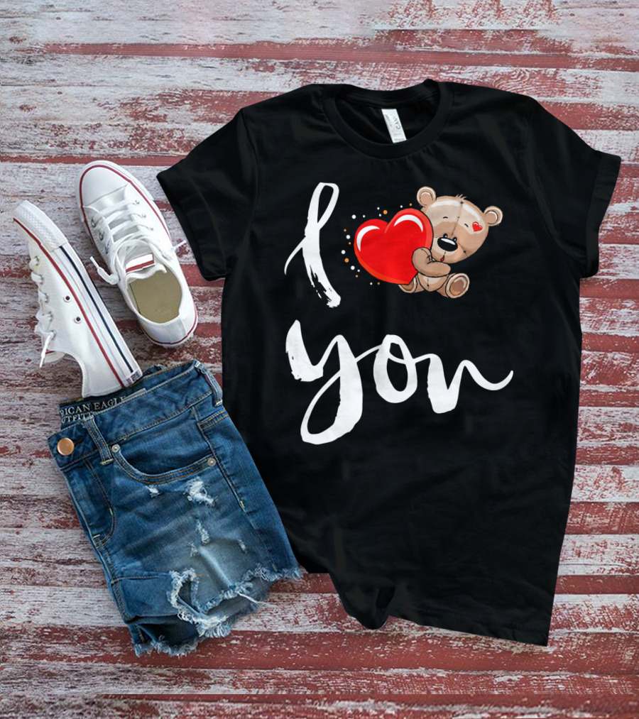 I Love You Bear Holding Heart T-Shirt