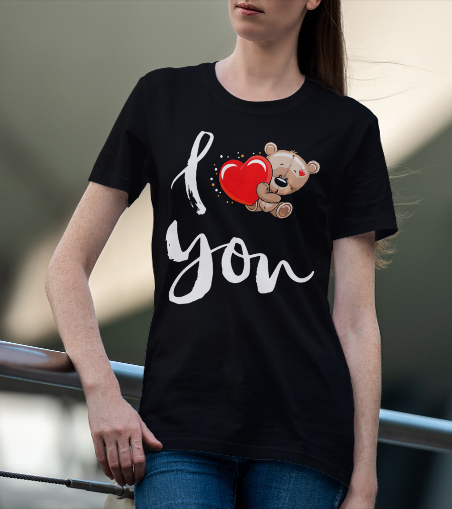 I Love You Bear Holding Heart T-Shirt