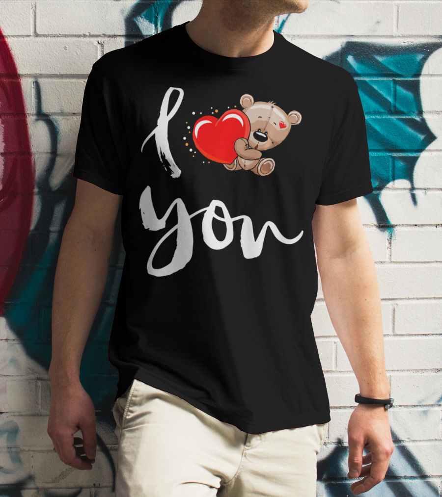 I Love You Bear Holding Heart T-Shirt