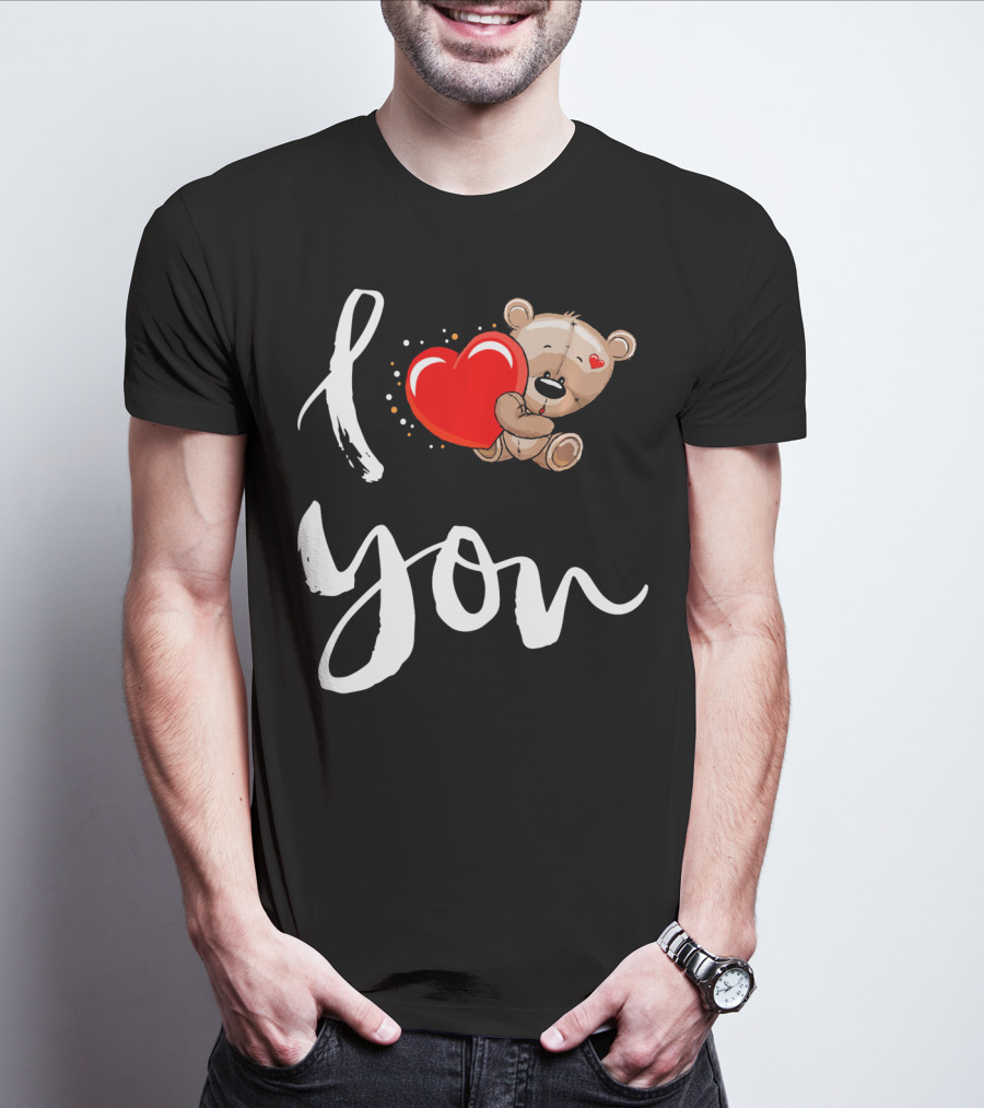 I Love You Bear Holding Heart T-Shirt