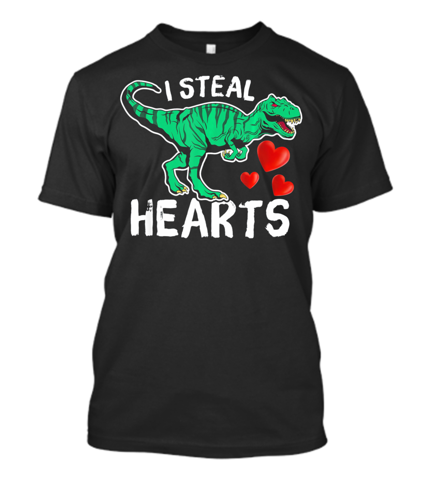 I Steal Hearts Dinosaur Valentine Day T-Rex And Hearts T-Shirt