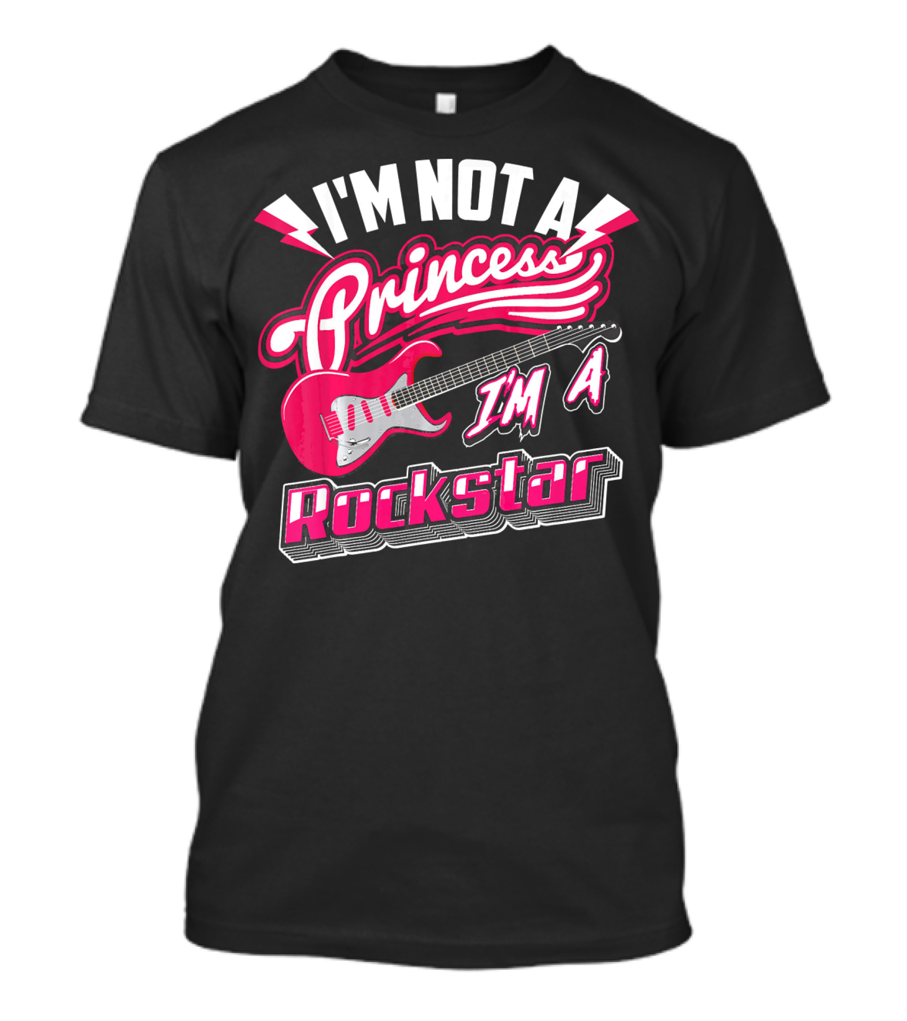 I'm Not A Princess I'm A Rockstar Electric Guitar T-Shirt