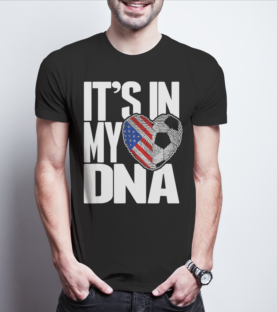 It's In My DNA Fingerprints Soccer Heart Flag T-Shirt