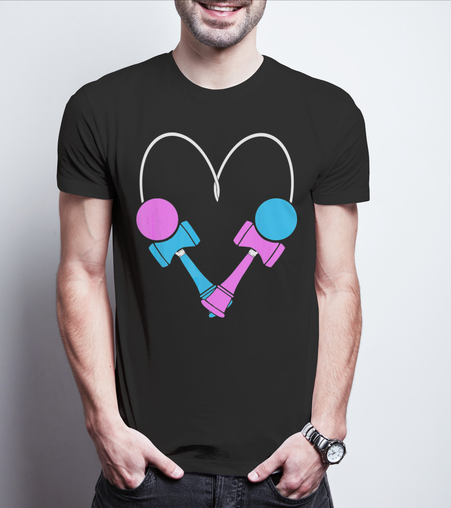 Kendama Love Trick Partners Vale Heart Shaped T-Shirt