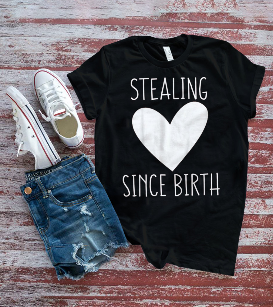 Stealing Hearts Since Birth Kids Funny Valentines Day T-Shirt