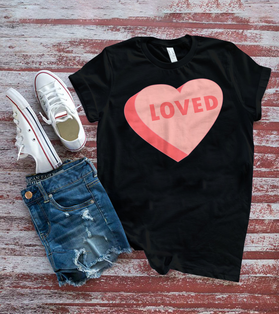 Kids Valentines Day Candy Heart Loved T-Shirt