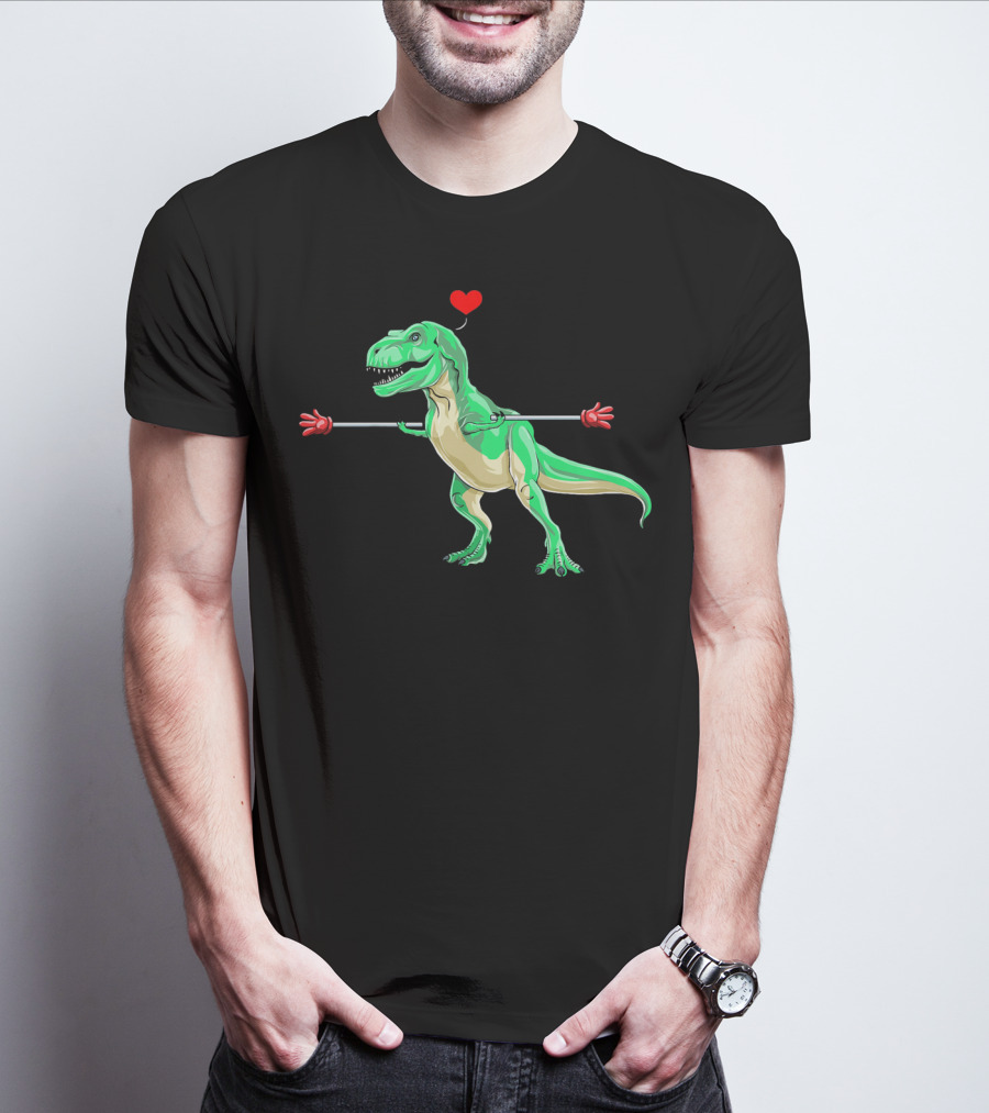 Kids Valentines Day Dinosaur Heart Arms Love T-Shirt