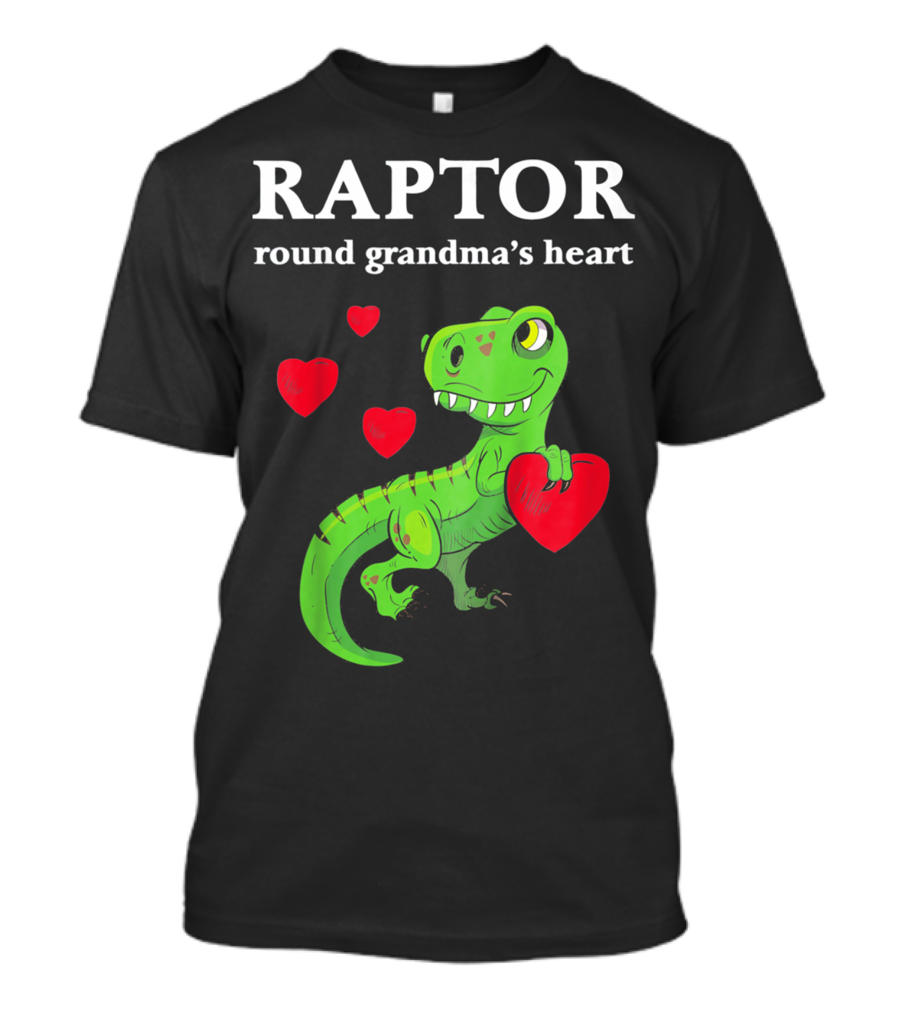 Raptor Round Grandma's Heart Valentines Rex Dinosaur T-Shirt