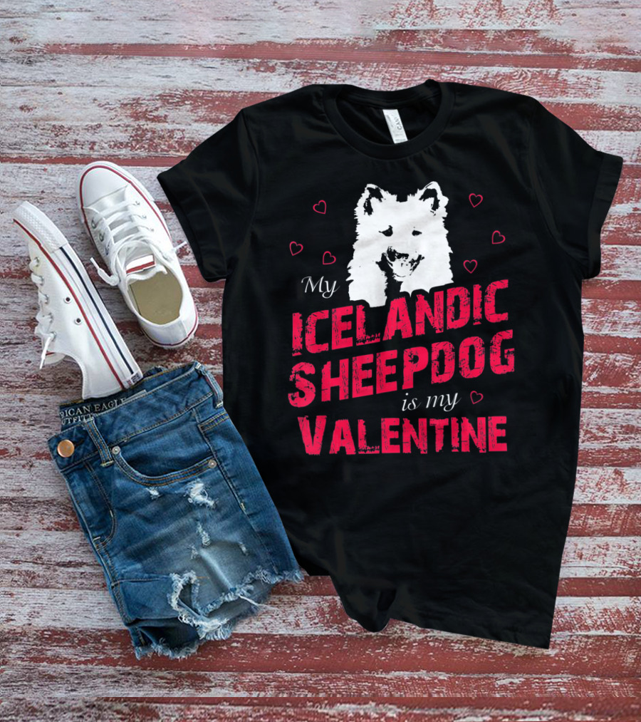 My Icelandic Sheepdog Is My Valentine With Heart T-Shirt