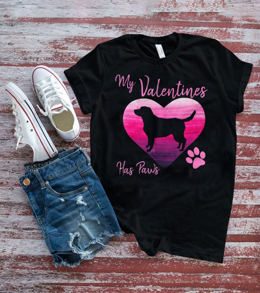 My Valentine Has Paws Labrador Retriever Dog T-Shirt