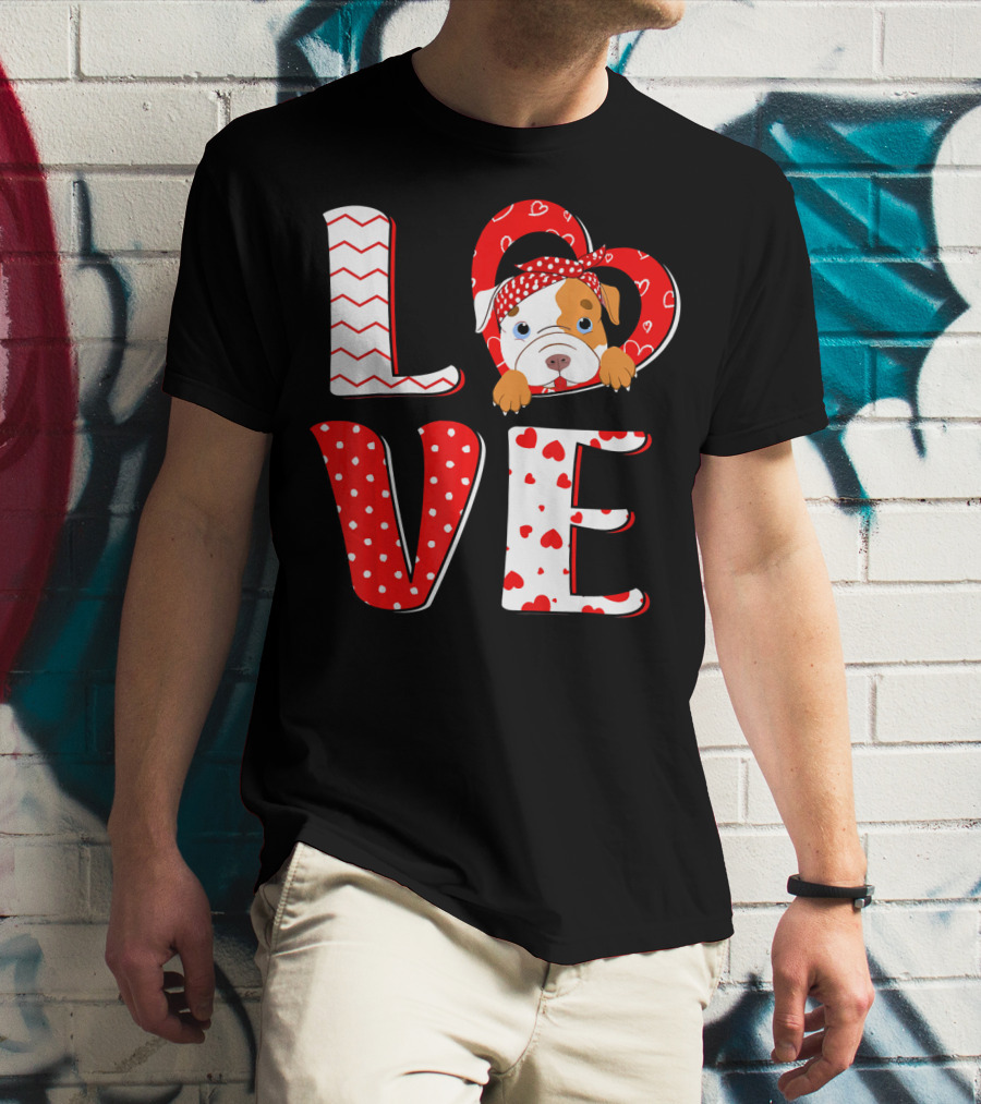 LOVE Pittie Mom For Pitbull Dog Lovers T-Shirt