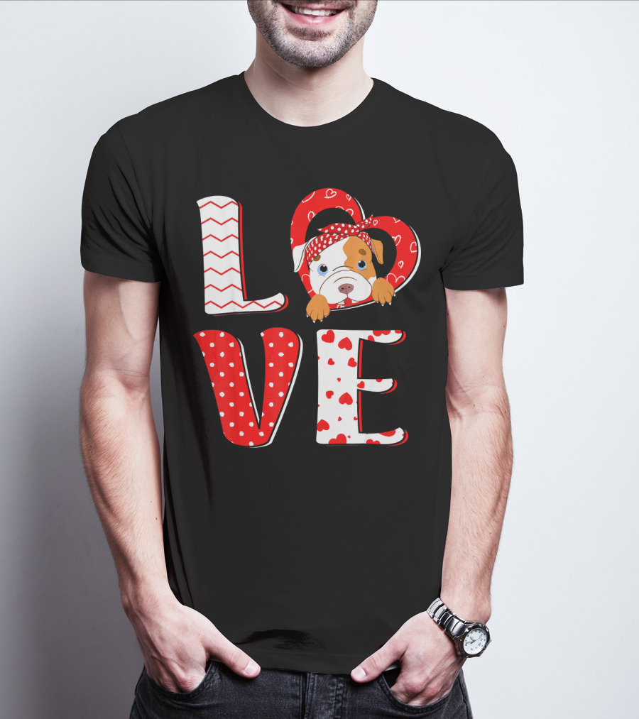 LOVE Pittie Mom For Pitbull Dog Lovers T-Shirt