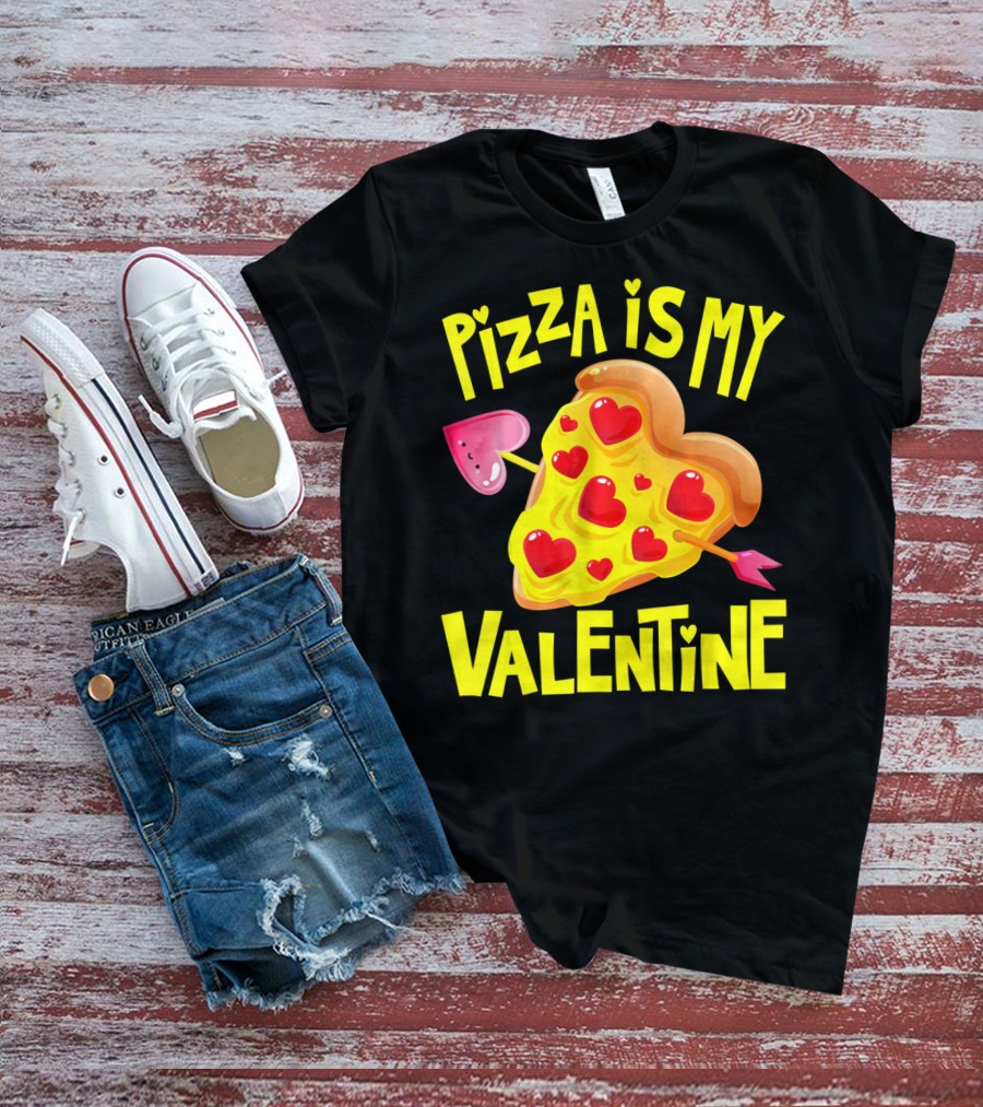 Valentine Pizza Love Hearts Arrow T-Shirt
