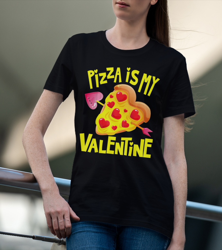 Valentine Pizza Love Hearts Arrow T-Shirt