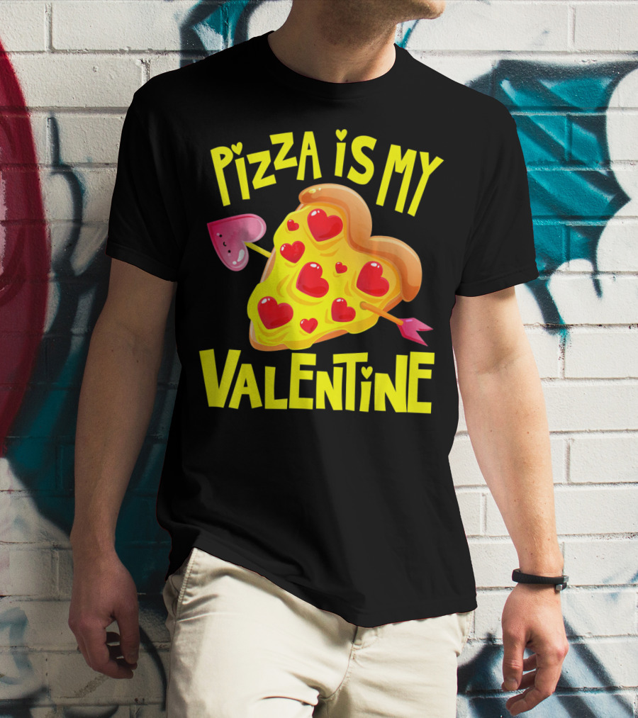 Valentine Pizza Love Hearts Arrow T-Shirt