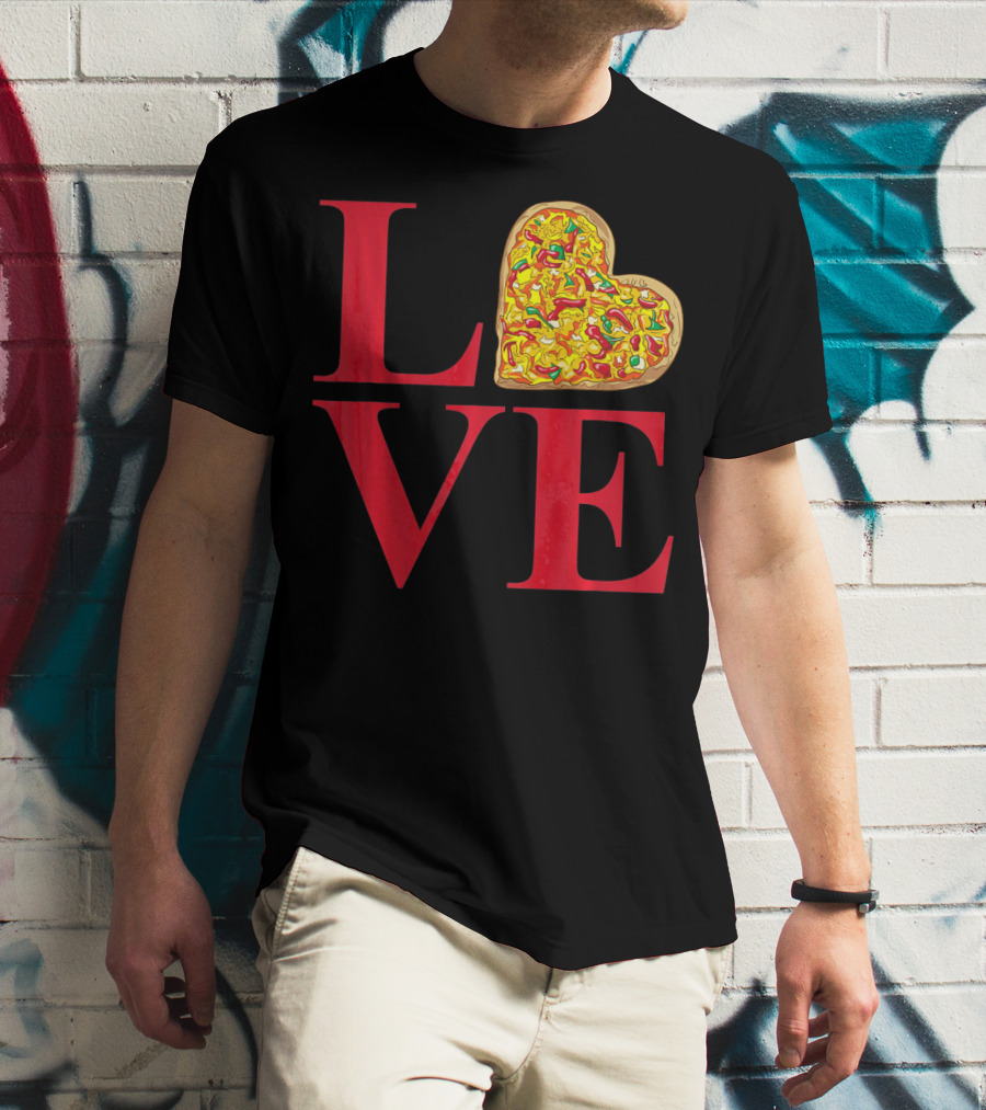 Love Pizza Heart Valentines Day Pizza Lover T-Shirt