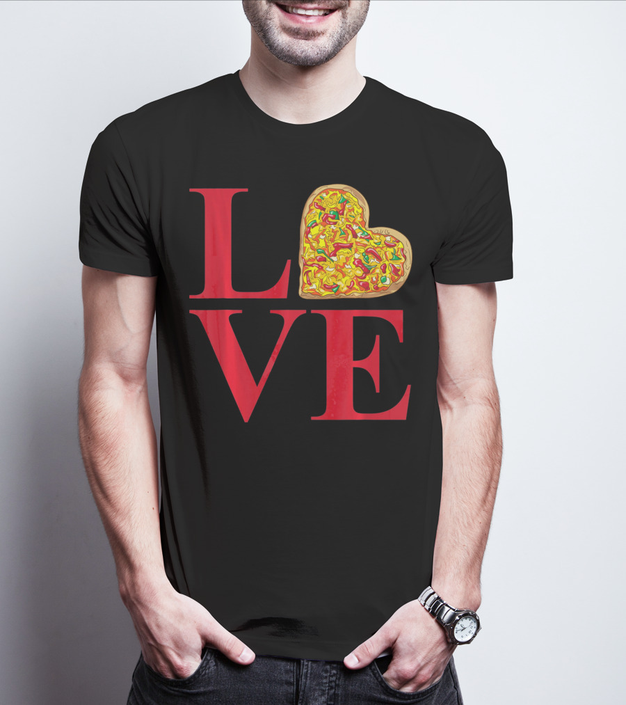 Love Pizza Heart Valentines Day Pizza Lover T-Shirt
