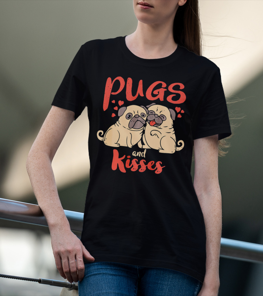 Pugs And Kisses Heartwarming Dog Love With Adorable Pugs T-Shirt