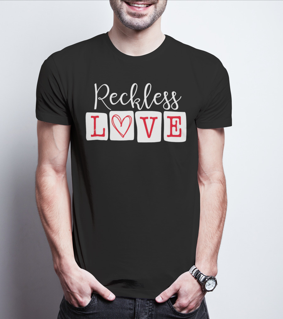 Reckless Love Heart Typography Va T-Shirt