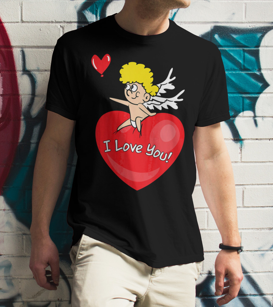 I Love You Romantic Valentine's Day Cupid Heart T-Shirt