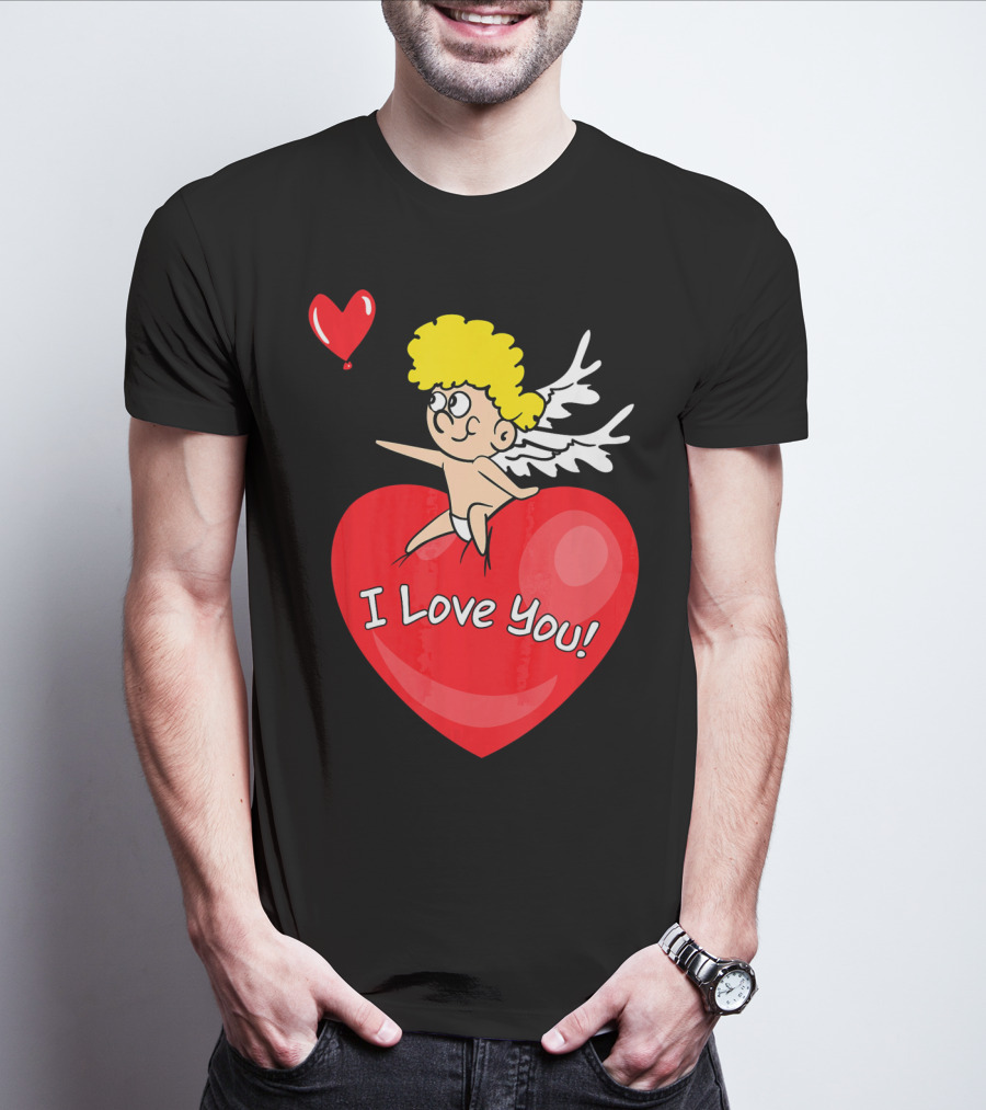 I Love You Romantic Valentine's Day Cupid Heart T-Shirt