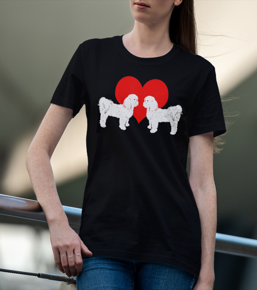 Valentines Shitzu Heart Duo T-Shirt