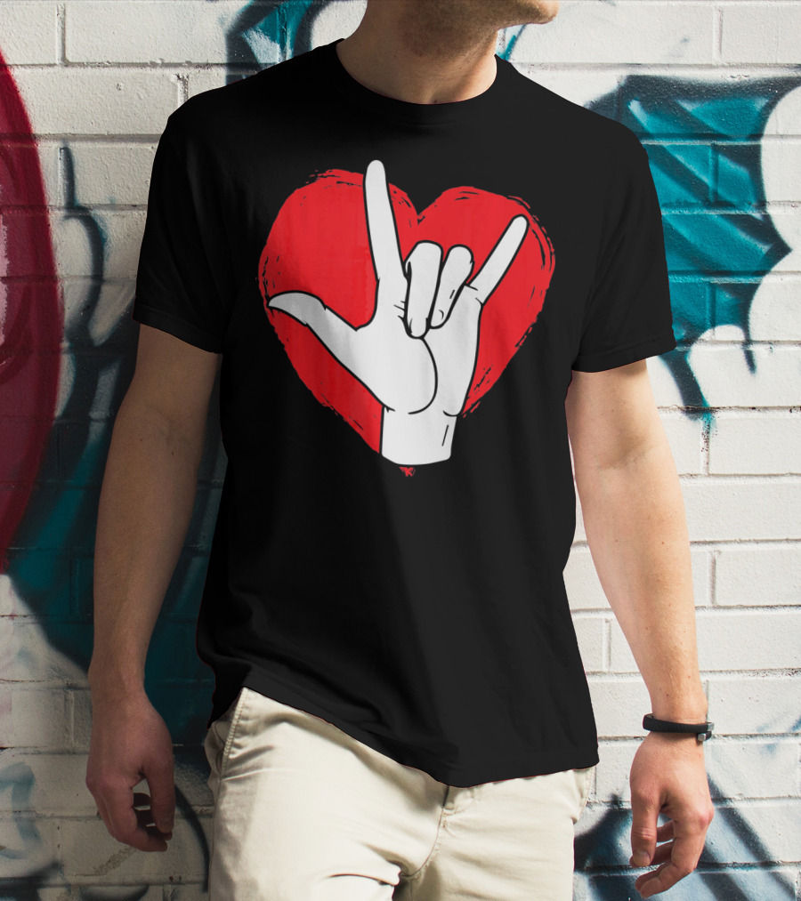 Sign Language I Love You ASL Heart Valentine's Gesture T-Shirt