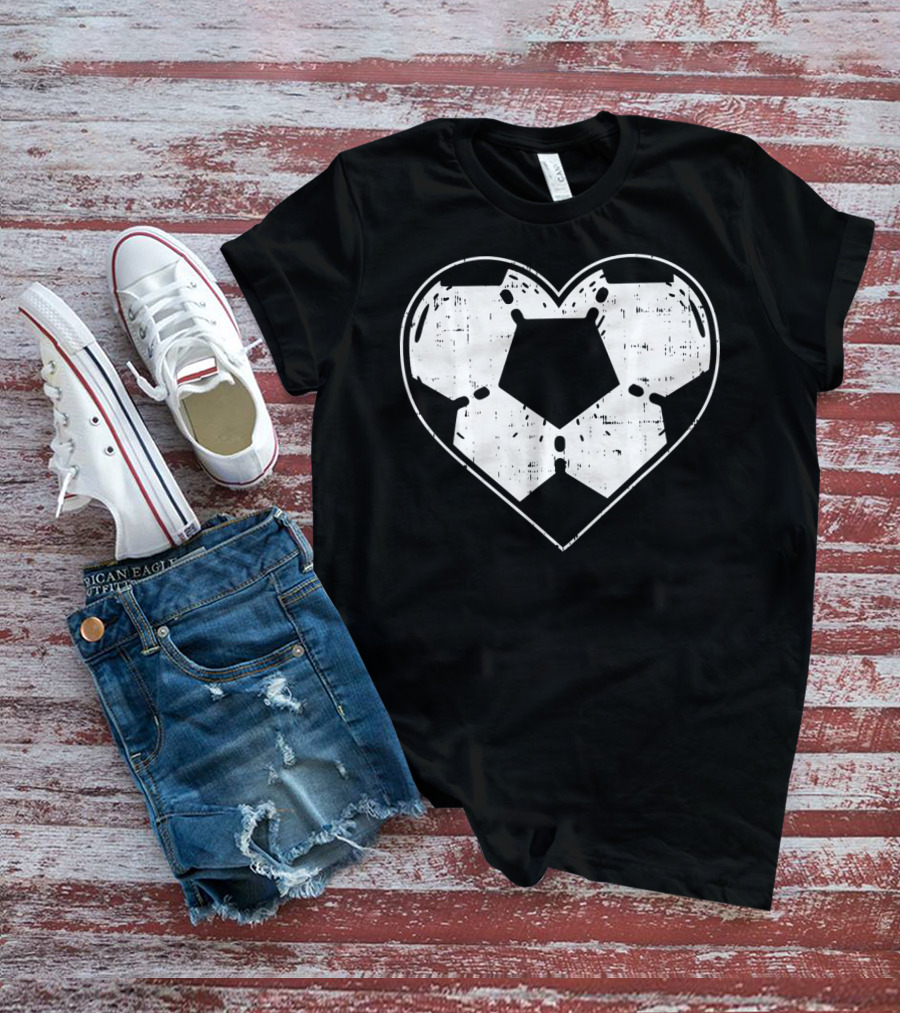 Heart Shaped Soccer Ball Football Sport T-Shirt