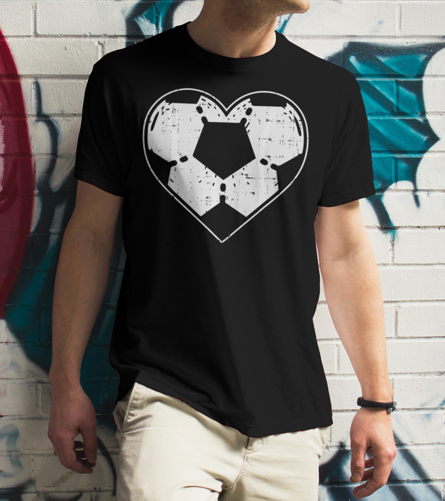 Heart Shaped Soccer Ball Football Sport T-Shirt