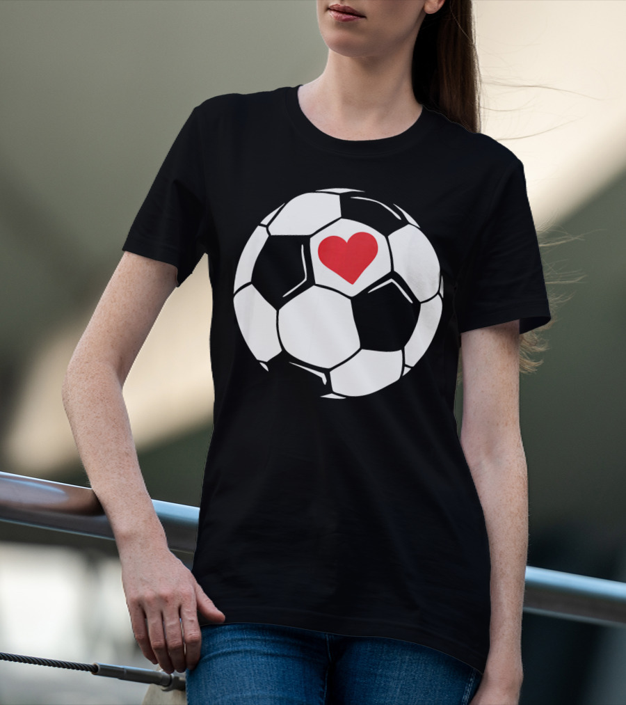 Soccer Valentines Day Heart In Soccer Ball T-Shirt