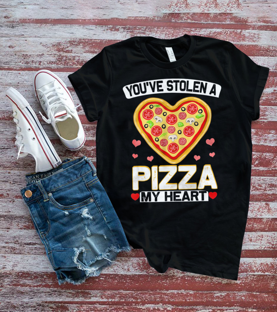You've Stolen A Pizza My Heart Valentine's Day Hearts T-Shirt