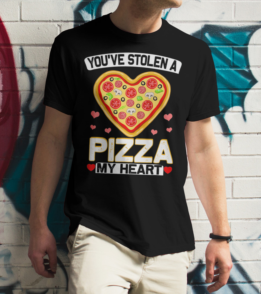 You've Stolen A Pizza My Heart Valentine's Day Hearts T-Shirt