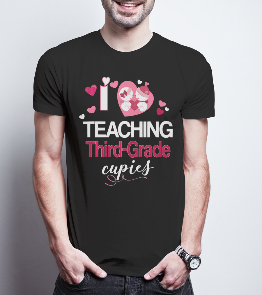 I Love Teaching Third-Grade Cupids Valentine T-Shirt