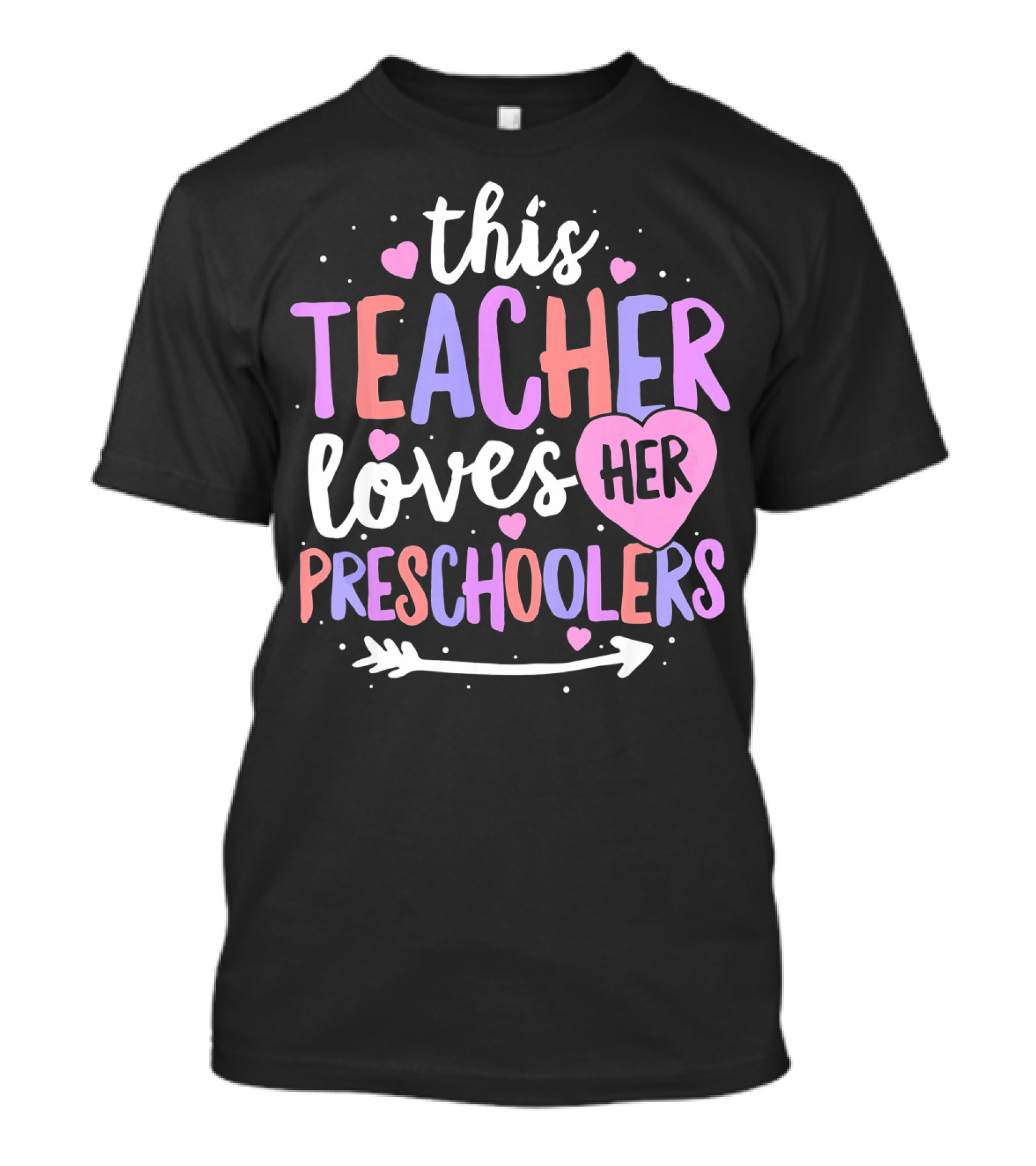 This Teacher Loves Her Preschoolers Heart Arrow T-Shirt