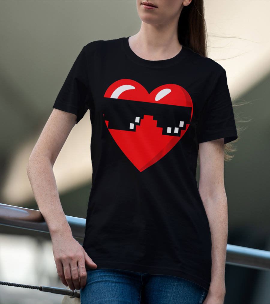 Thug Heart With Sunglasses Funny Meme Style Men Women Youth T-Shirt