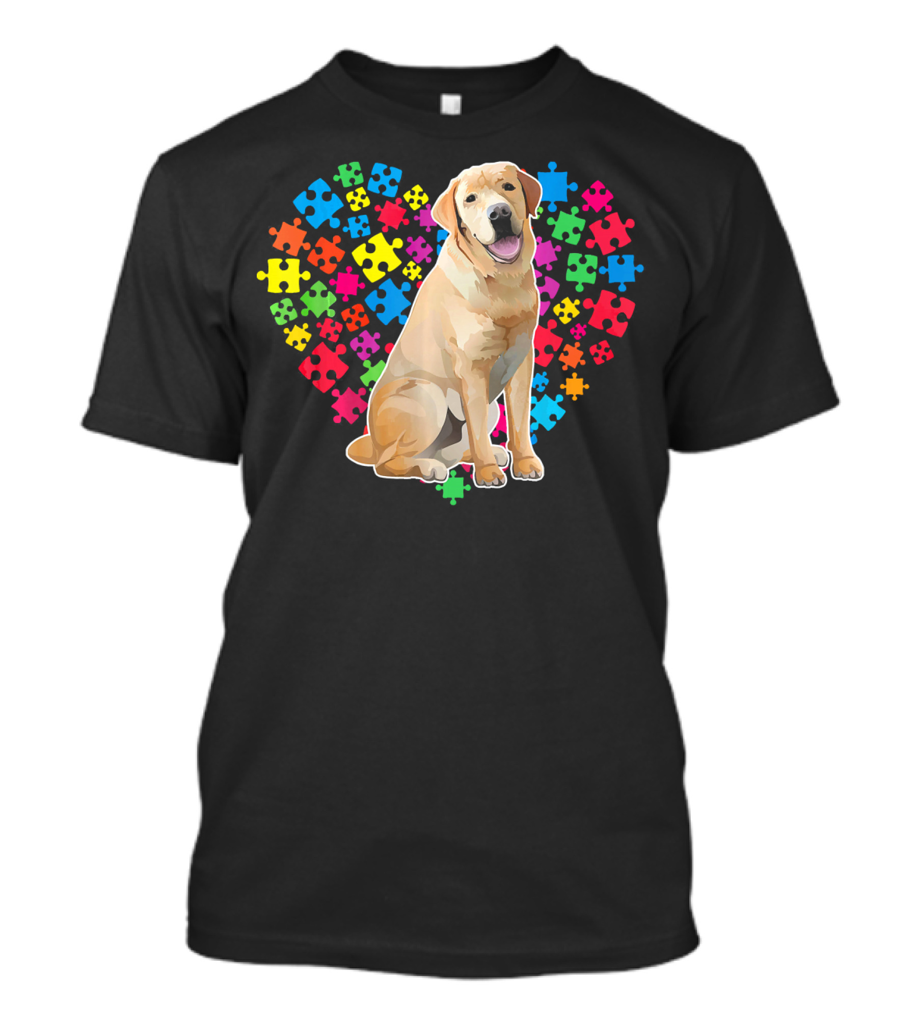 Labrador Dog Heart Puzzle Valentine T-Shirt