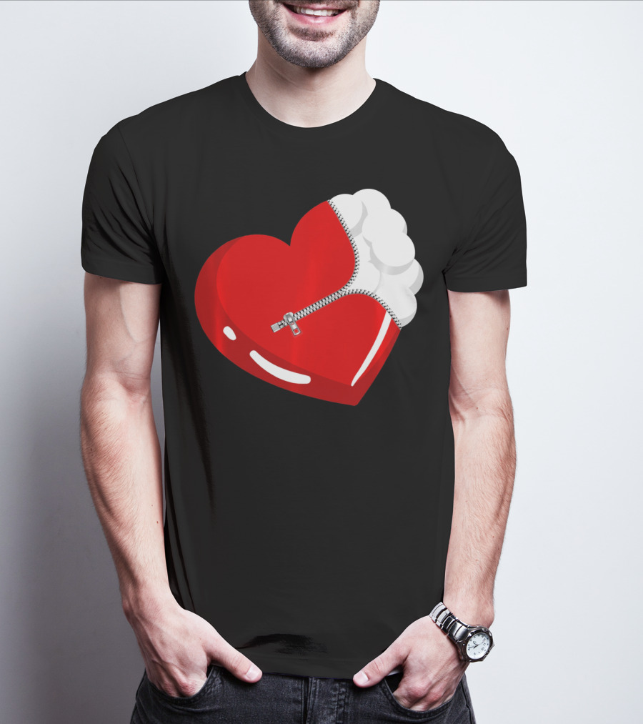 Lacrosse Ball Heart With Zipper Valentines T-Shirt