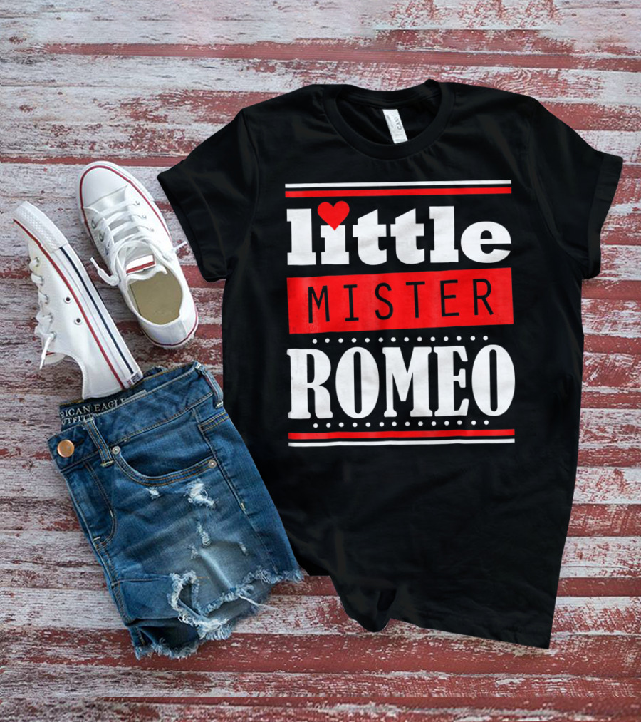 Little Mister Romeo Cute Funny Valentine Heart T-Shirt