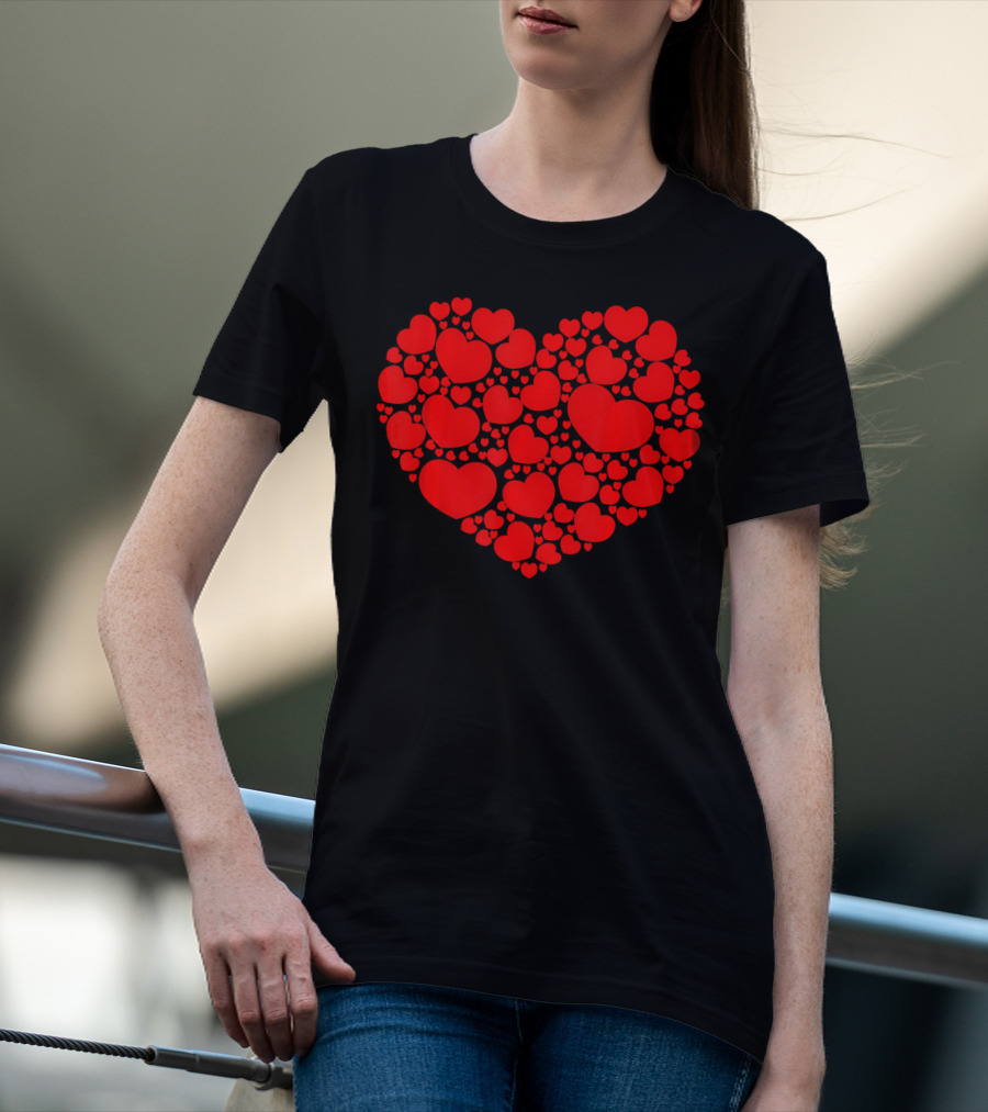 Valentines Day Lots Of Heart Red Hearts Couple T-Shirt