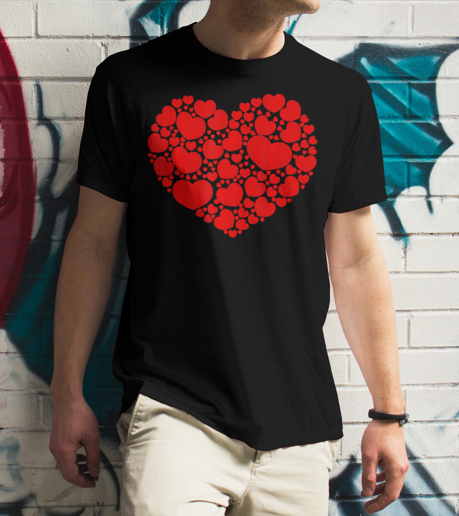 Valentines Day Lots Of Heart Red Hearts Couple T-Shirt