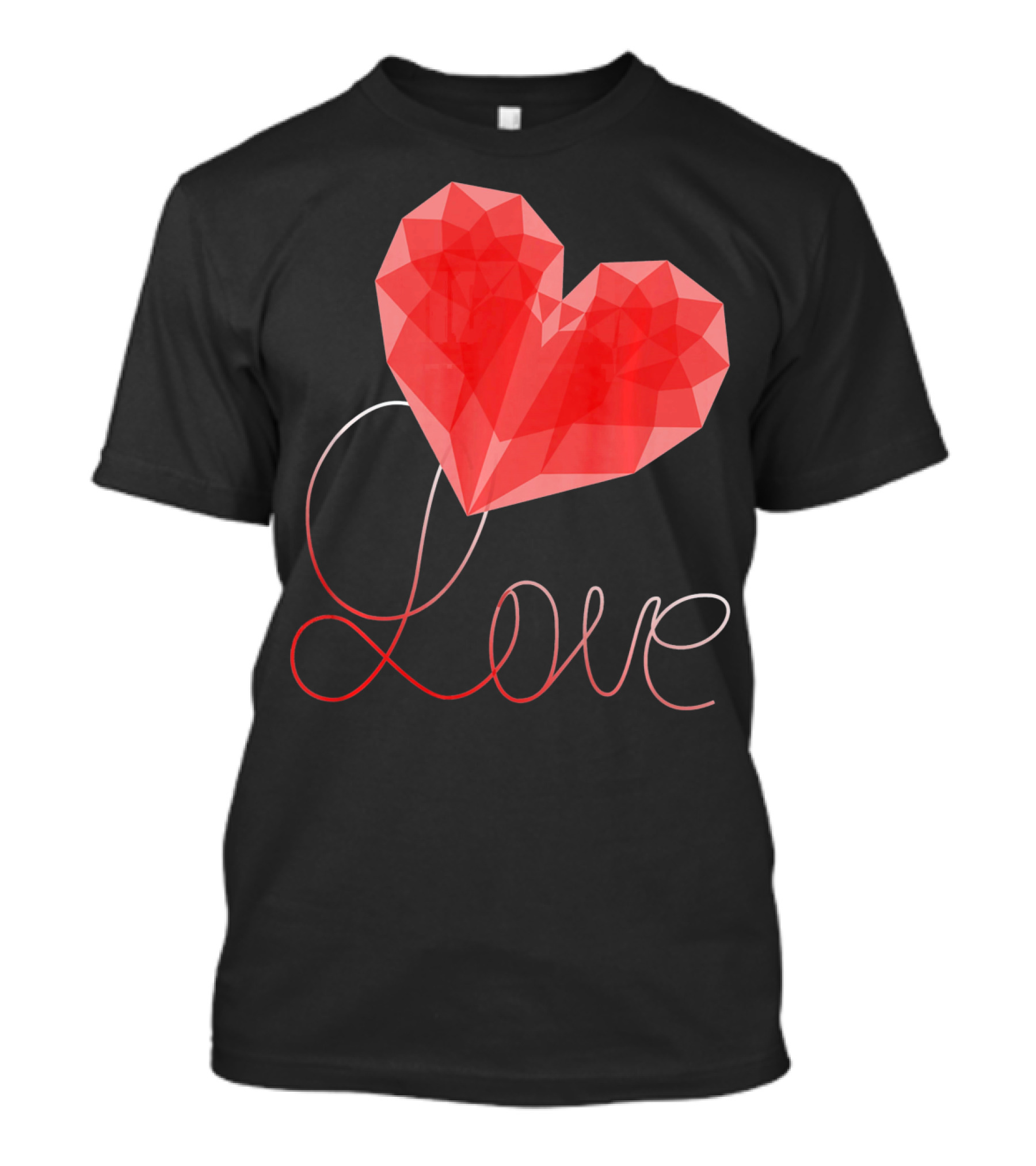 Love Heart Valentin Geometric T-Shirt