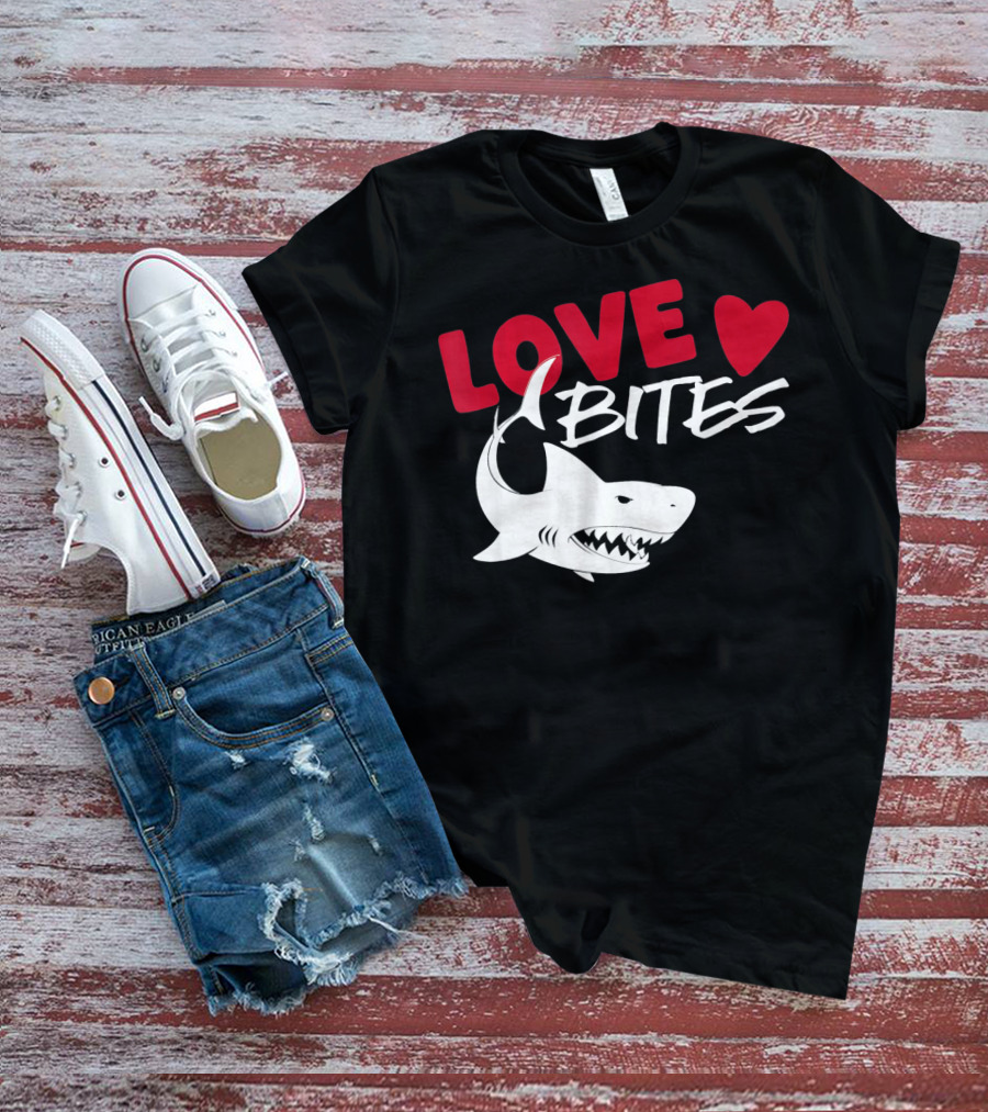 Valentines Day Shark Love Bites T-Shirt